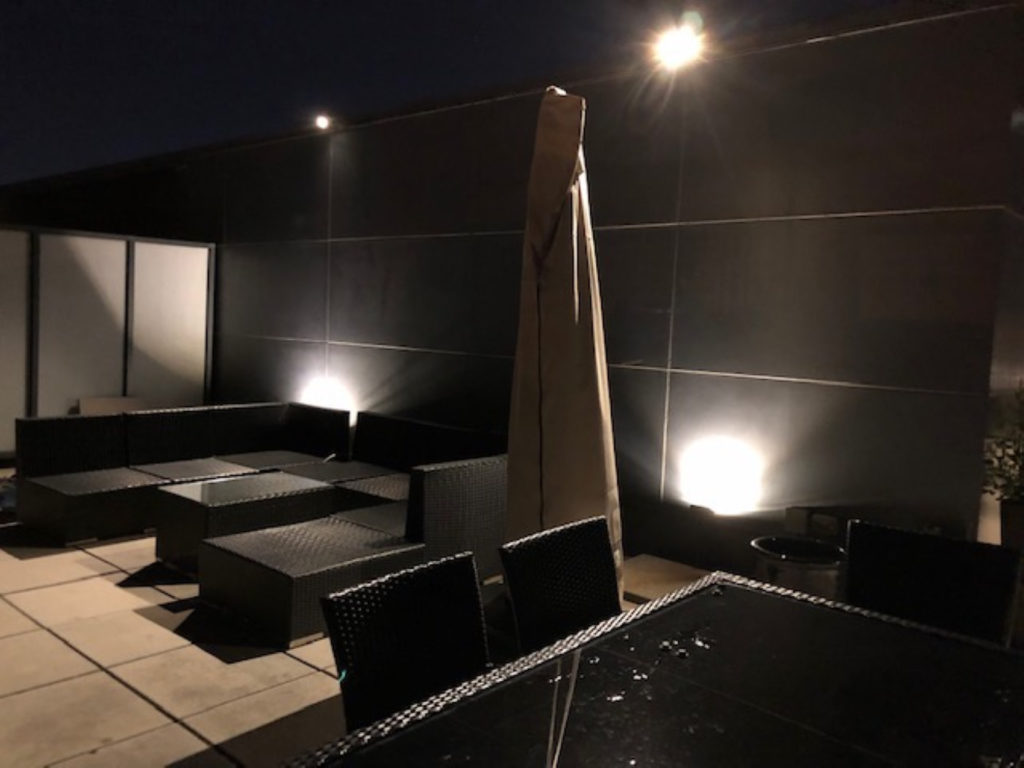 lights on top of terrace