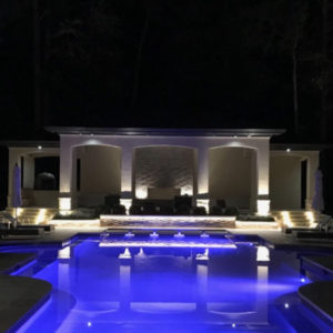 Outdoor lighting at poolside