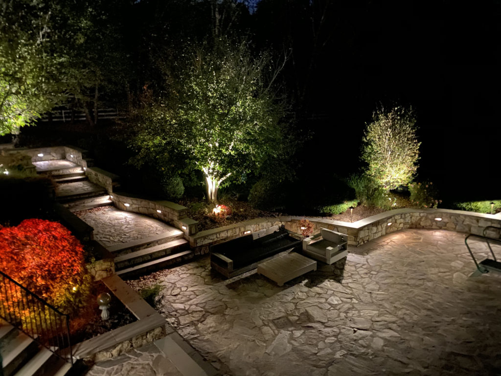 lights on stairs and walkway