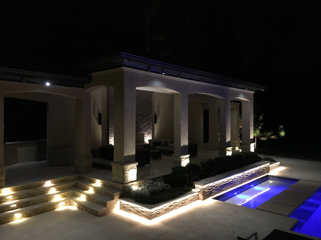 lights at poolside veranda