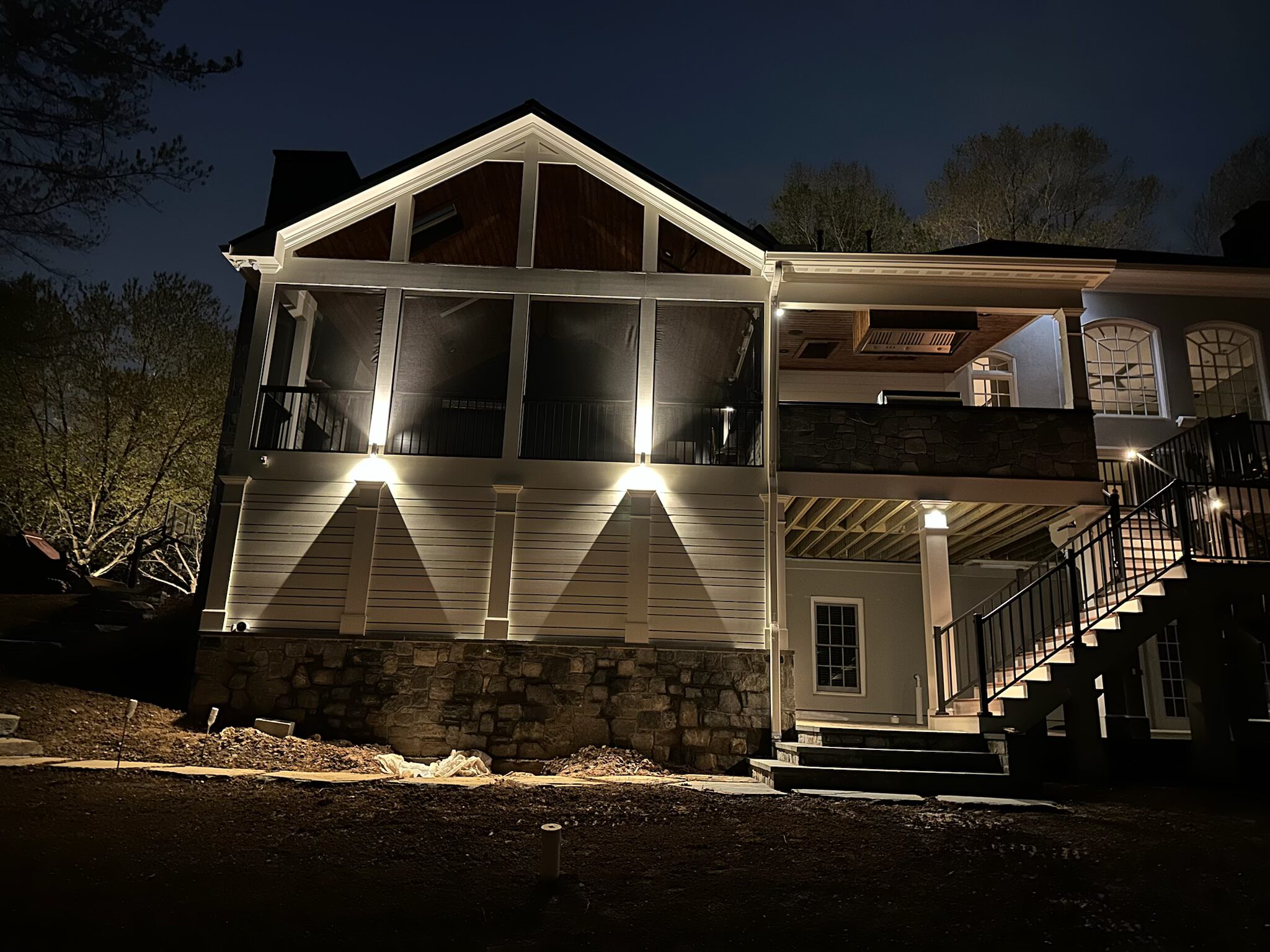 Nupen Lighting showing illuminated patio with stairs